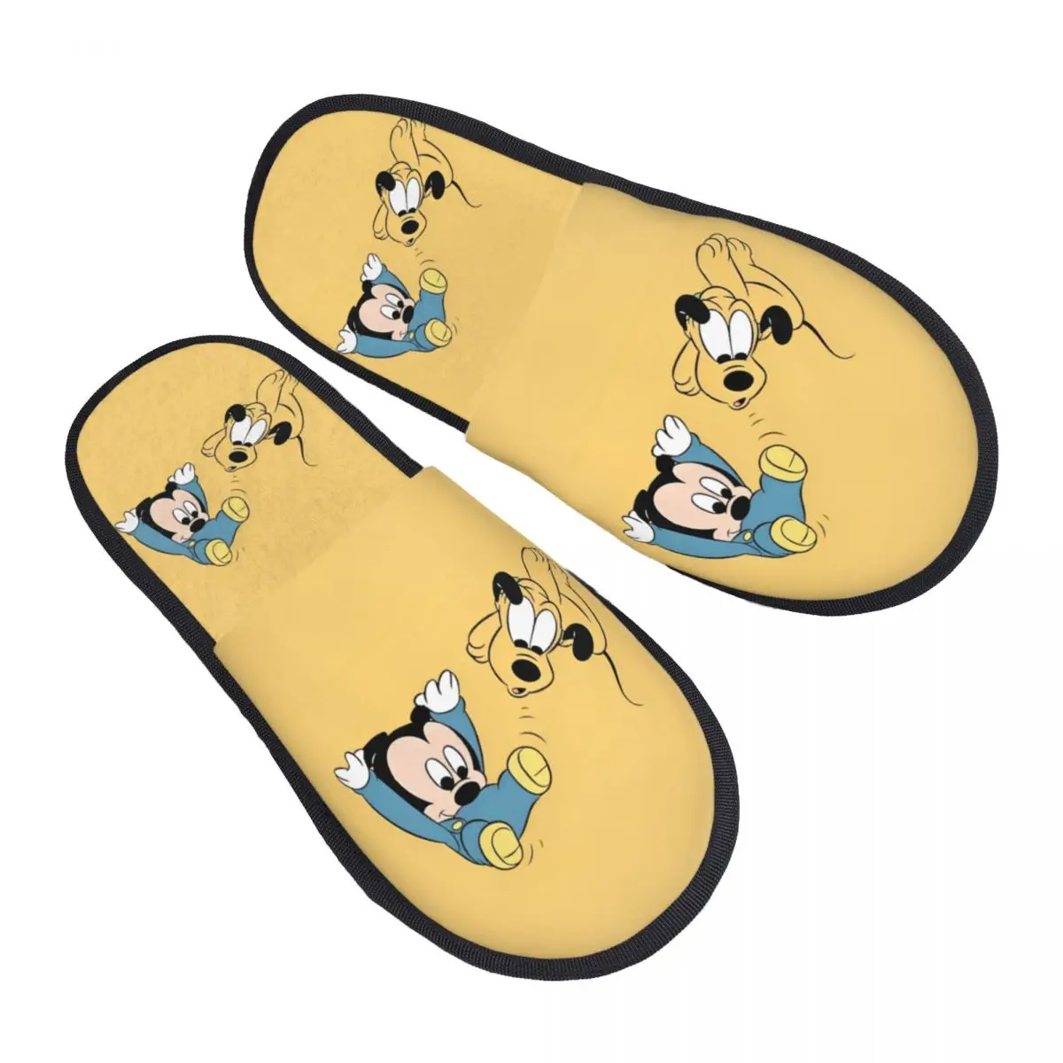 

Женские домашние тапочки с Микки Маусом на заказ, мягкие теплые пушистые тапочки из пены с эффектом памяти с героями мультфильмов, домашняя уличная обувь