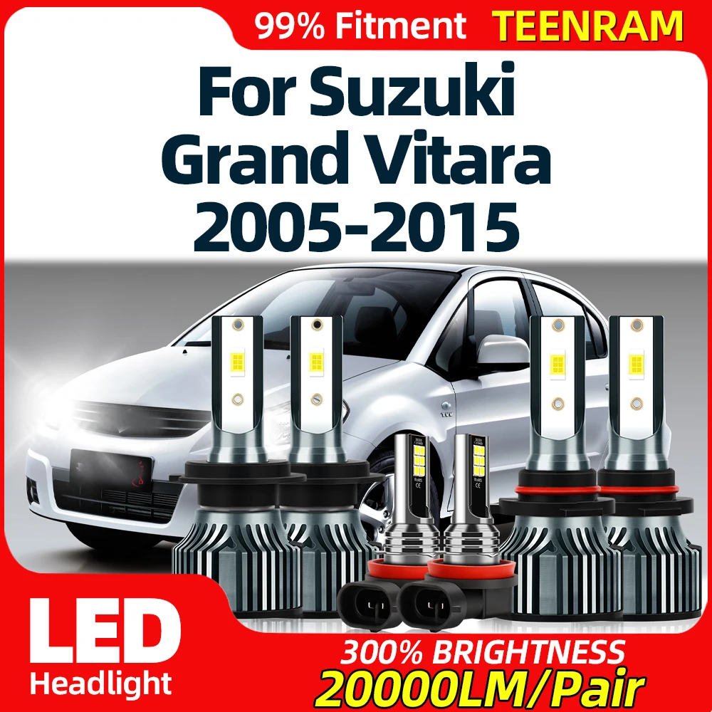 

LED Headlight Bulbs 60000LM Super Bright High Low Beam Fog Lamps 6000K 12V For Suzuki Grand Vitara 2005-2011 2012 2013 2014 2015