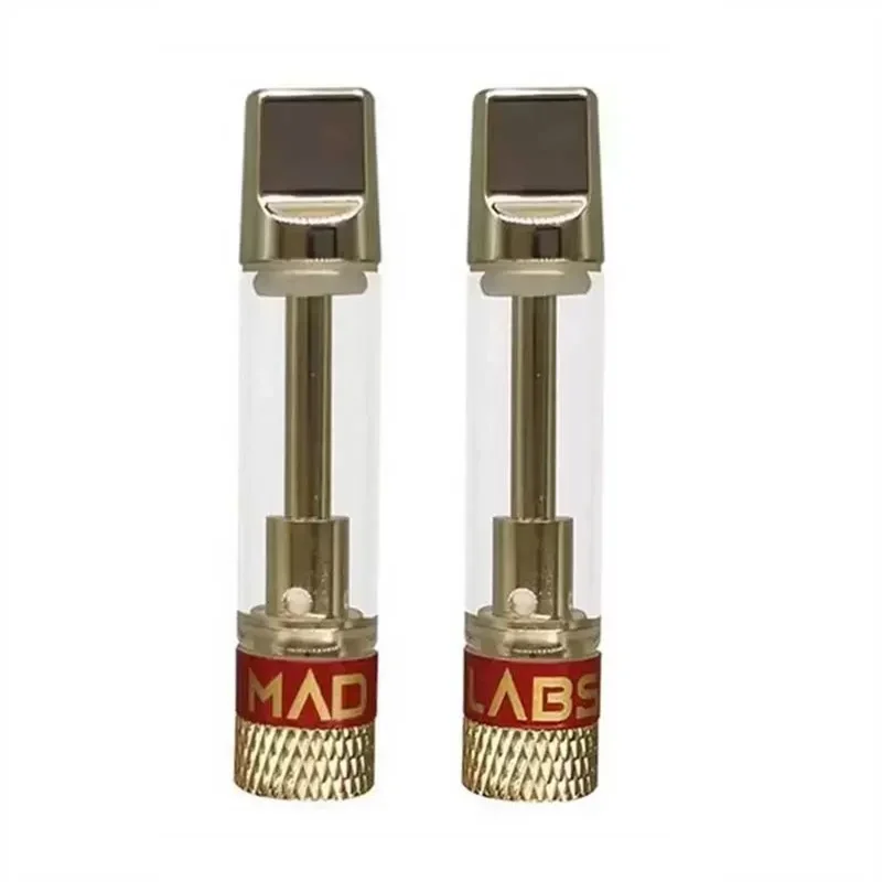 10 stks MAD LABS Vape Cartridges Karren Verstuivers 0.8 ml Dikke Olie Keramische Spoel Cartridges Karren Glazen Tank 510 Draad Vaporizer Pen