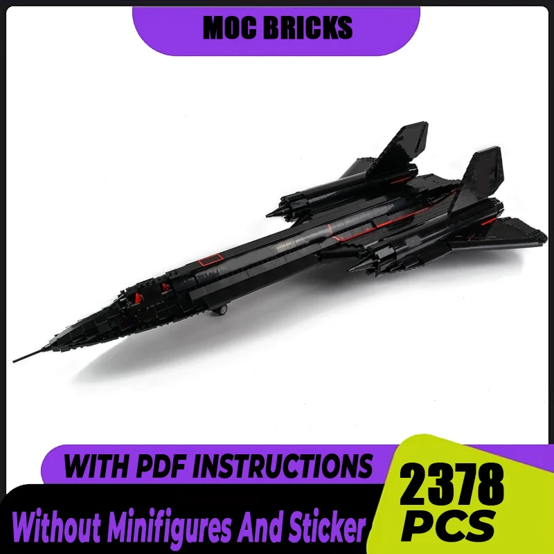 Military Series Moc Building Blocks SR-71 Blackbird Aircraft Model Technology Bricks DIY Assembly Airplane Toys For