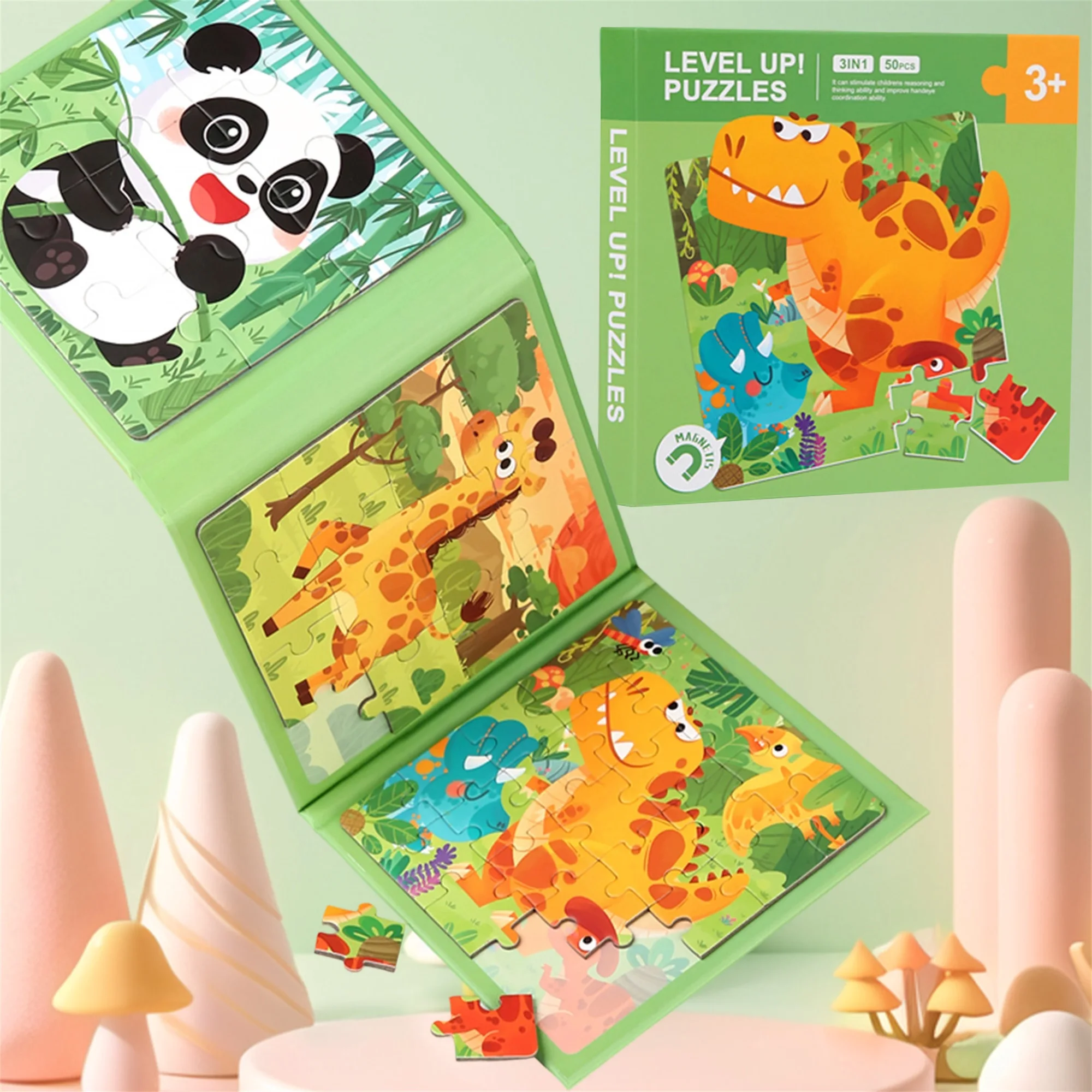 Ensemble de puzzle magnétique interactif avec de adorables motifs d'animaux – Jeu amusant et éducatif pour enfants et adultes – Anniversaire parfait