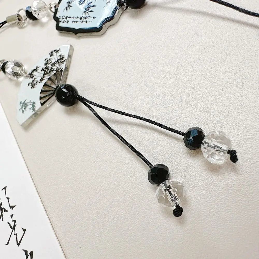 Acrylic Chinese Style Butterfly Pendant Phone Charm DIY Handmade Retro Beaded Phone Chain Short Style Trinket