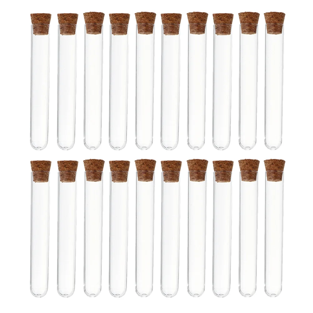 

50 Pcs Storage Tube Bath Salt Clear Bottles Candy Tubes Test with Lids Cork Plastic Pipe