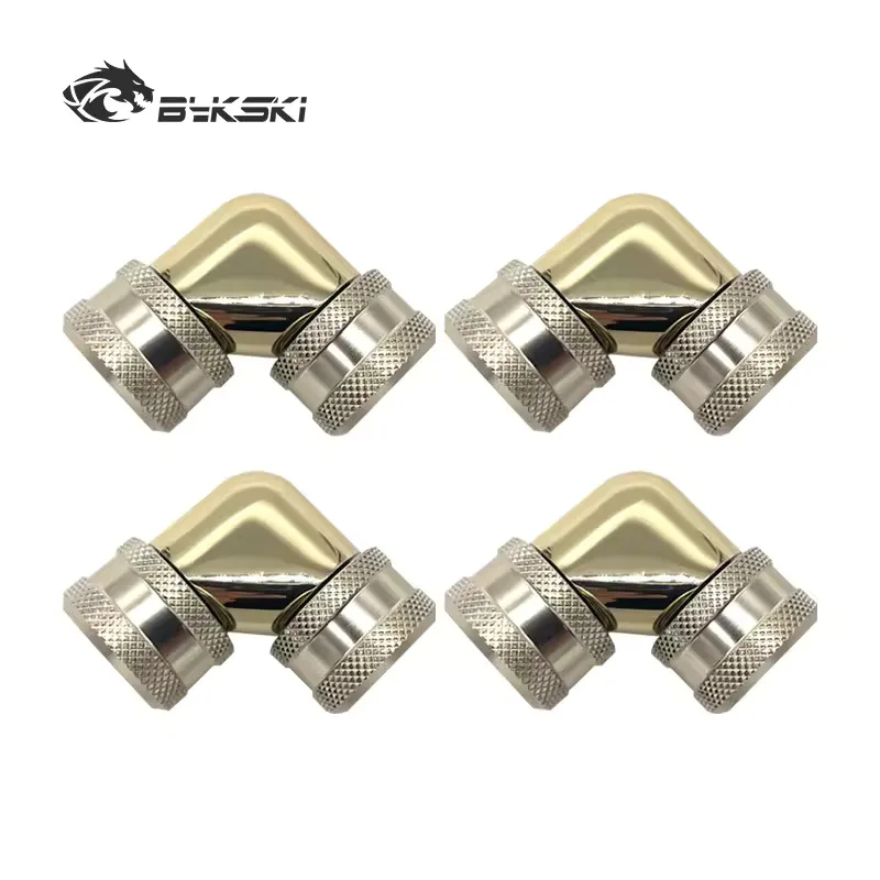 Bykski 4 ピース/セットコンピュータ水冷 90 度継手 OD12mm/OD14mm/OD16mm チューブ手圧縮銅継手用