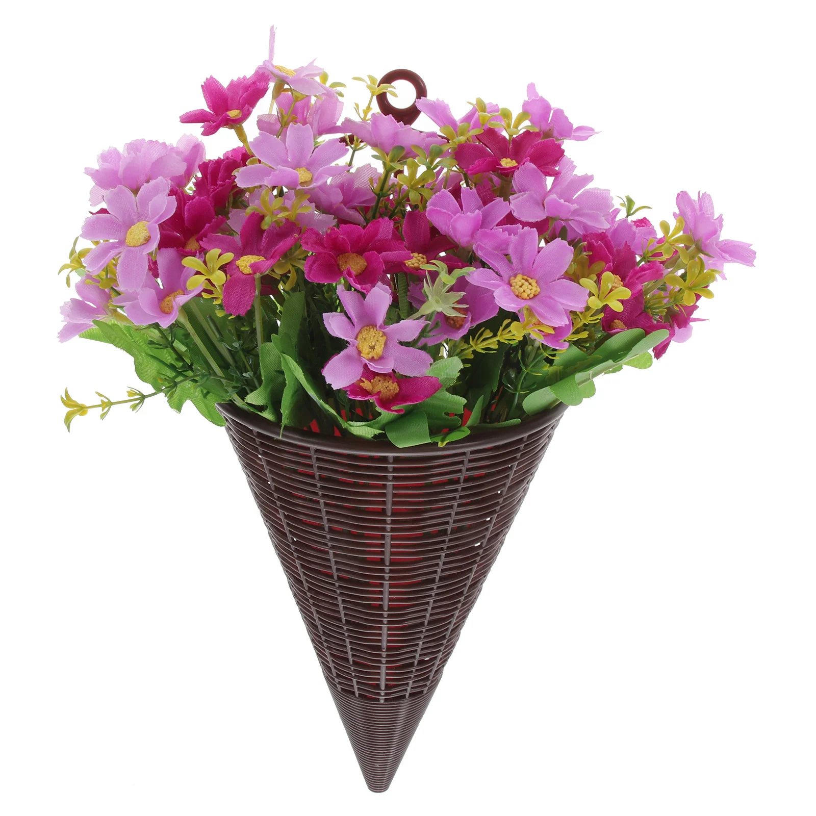 

Artificial Flower Basket Hanging Plastic Material Fake Flowers Front Door Porch Farmhouse Home Decoration Flowers Basket