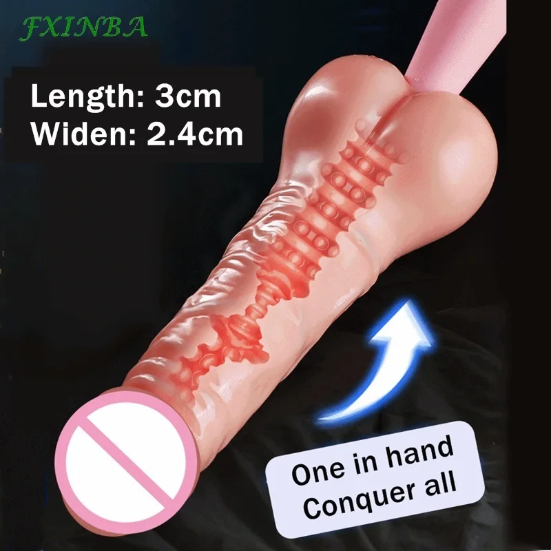 New Male Dildos Penis Sleeve Extender Sex Toy For Men Masturbator Delay Reusable Condom Vaginal Anus Stimulation Dick Enlarger