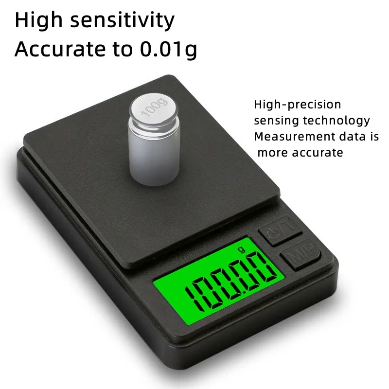 100/500g 0.01g Mini Digital Scale High Precision Electronic Pocket Scale Jewelry Weight Kitchen Portable Electronic Scale