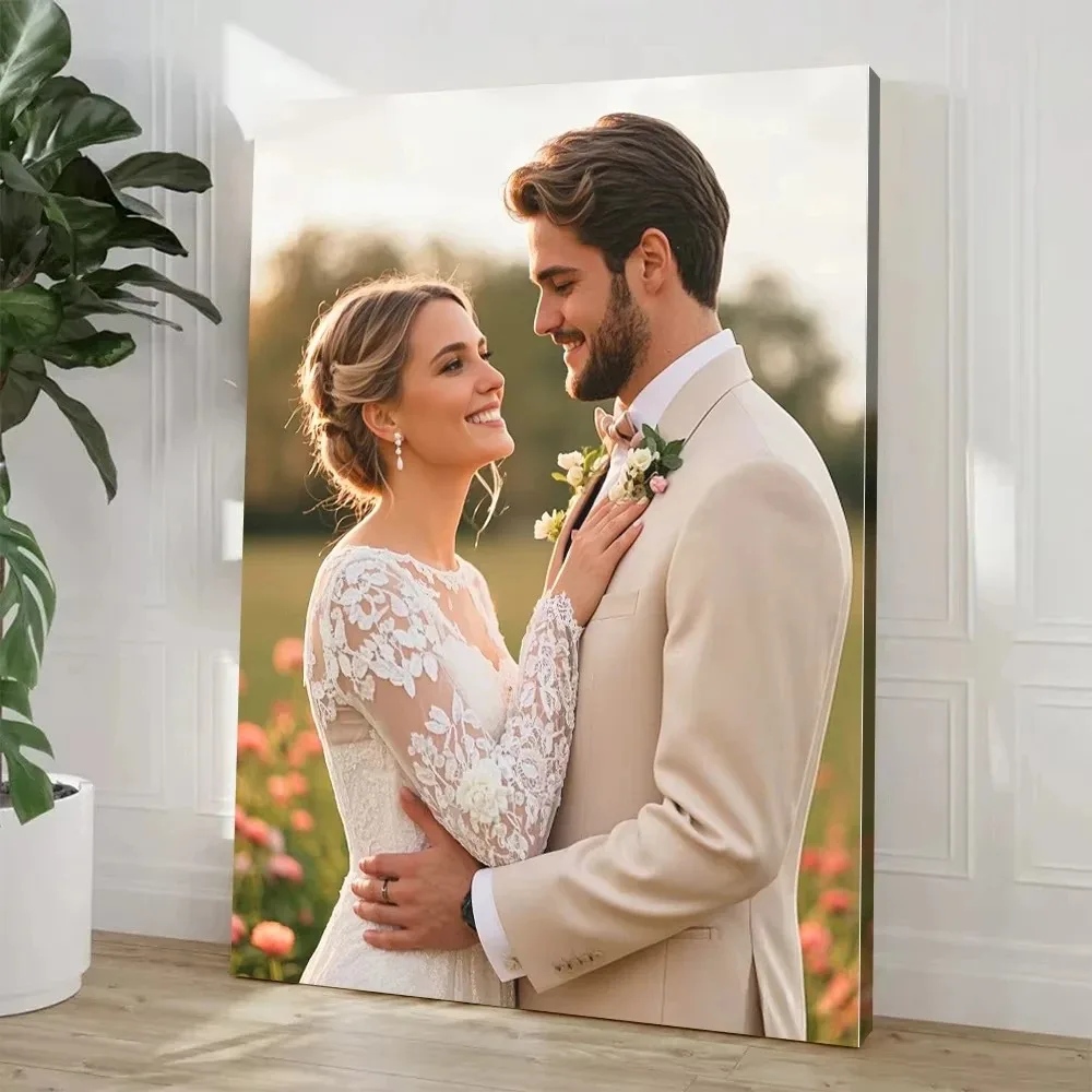 Custom Portrait Canvas Wall Art – UV-Printed Mixed-Media Painting with Pine Frame; Personalized Decor for Living Rooms, Bedrooms image 3