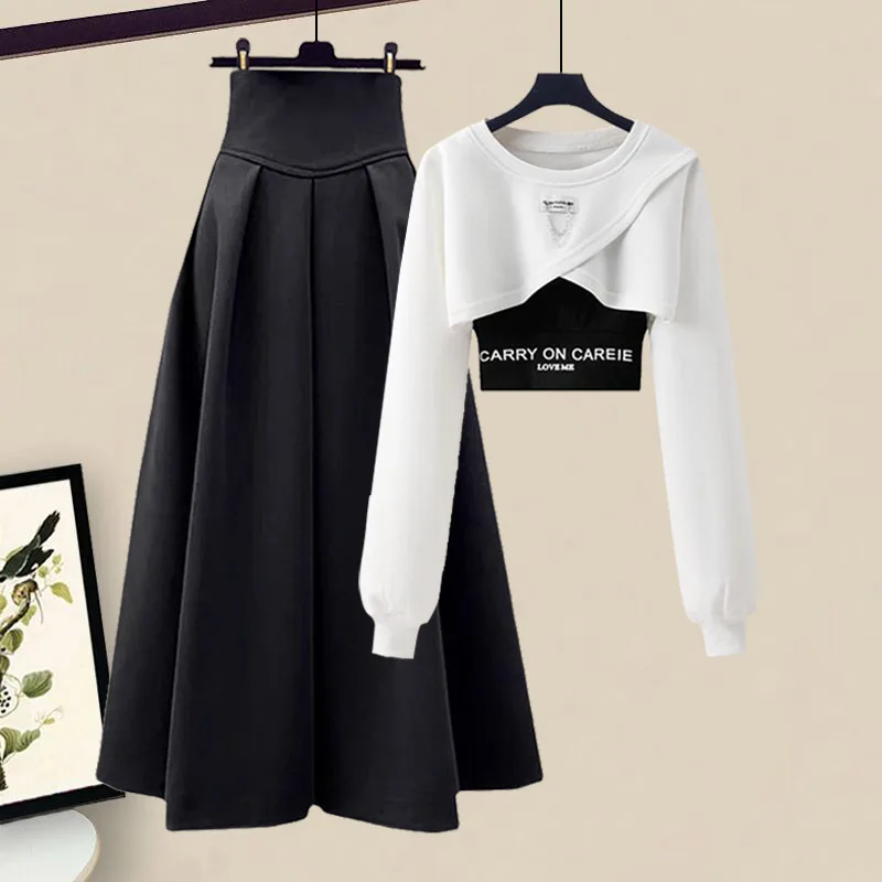 

plus Size Spring Faion Set Women's Svel ter Ne Dr Tee-piece Suit Casual Streetwear Comfortable Cotton