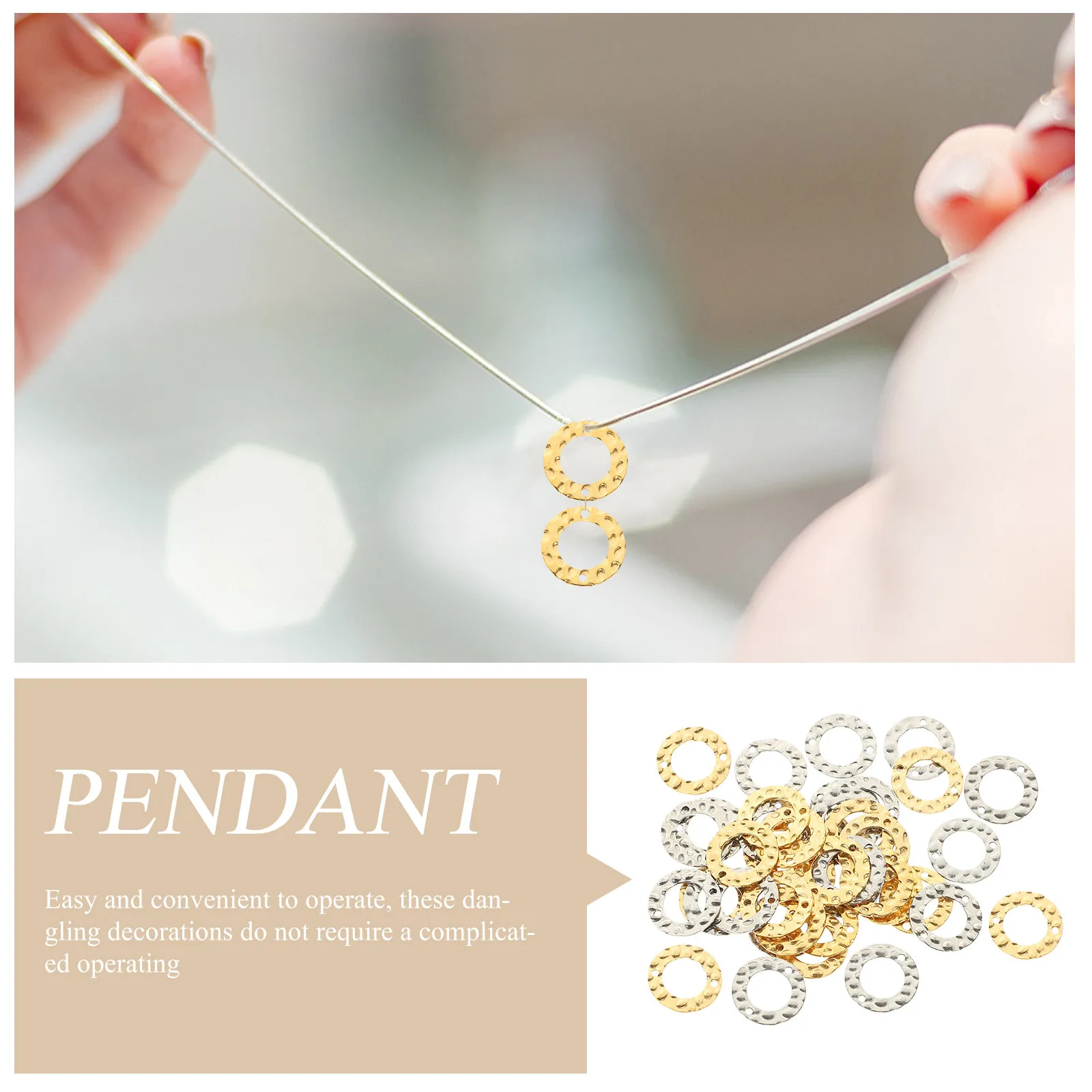 

40Pcs Circle Jewelry Making Charms Handmade Stainless Steel Pendants for DIY Earrings Necklaces Bracelets Craft Ornament Decor