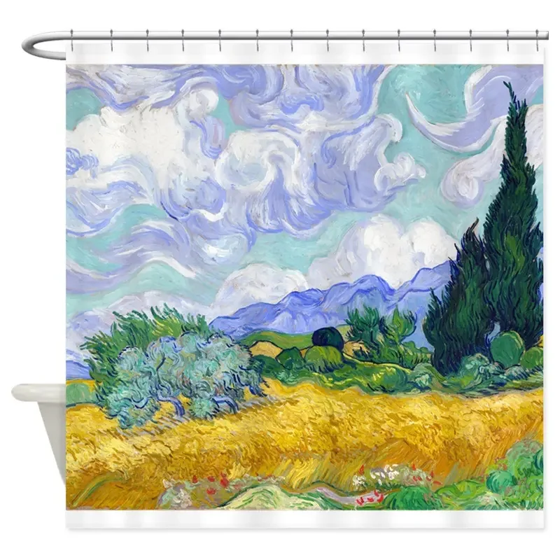 Van Gogh - Wheat Fields Decorative Fabric Shower Curtain