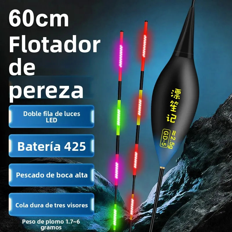 Flotador de Pesca de Doble Uso Día y Noche, Flotador LED Luminoso para Pesca de Carpas y Bagres en Aguas Profundas y Dulces