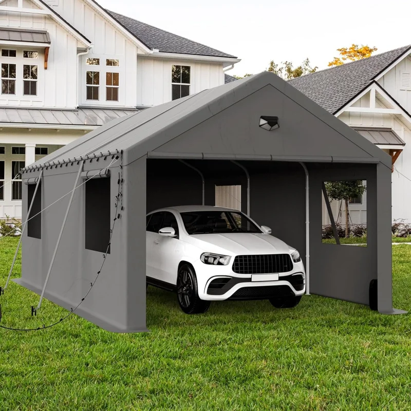 

Carports Canopy Heavy Duty, Portable Garage with Sidewalls (12x20,)