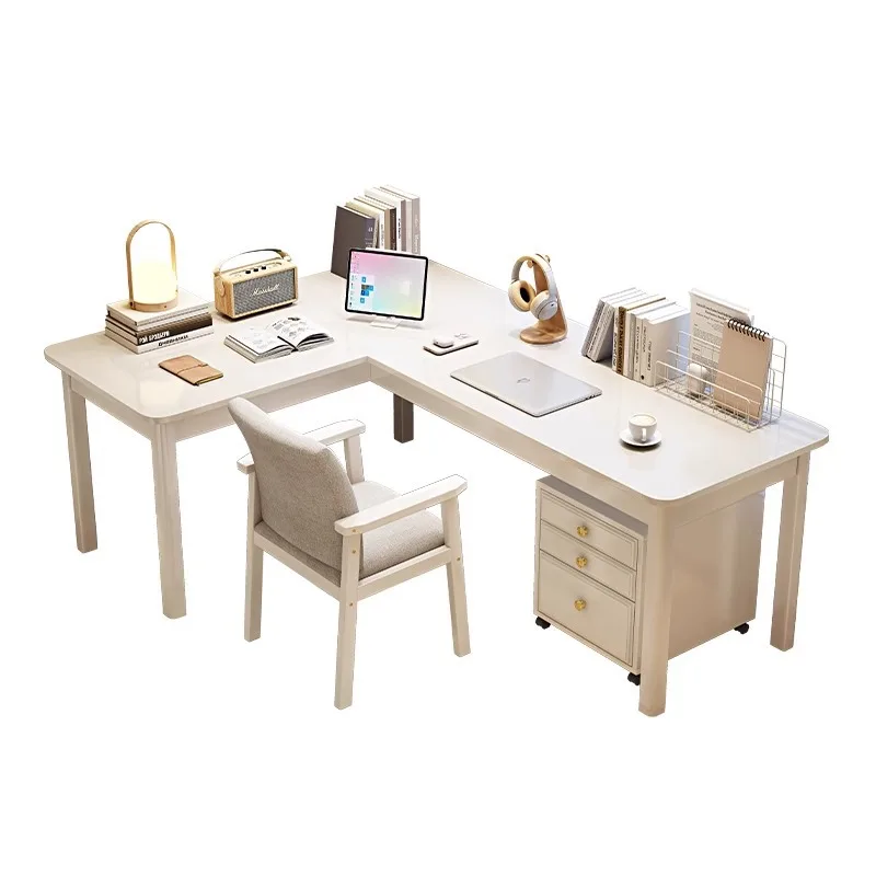 Computer Desk Solid Wood Modern Simple for Home Office for Study Room Sturdy Construction, Office Desk