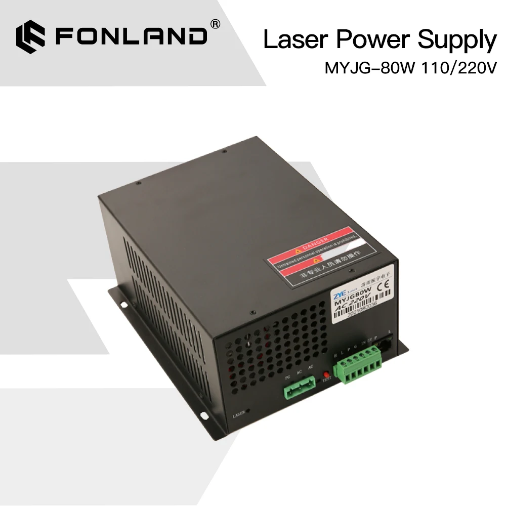 FONLAND 80W CO2 Laser Power Supply MYJG-80W 110V/220V for Laser Tube Engraving Cutting Machine Fast Shipping