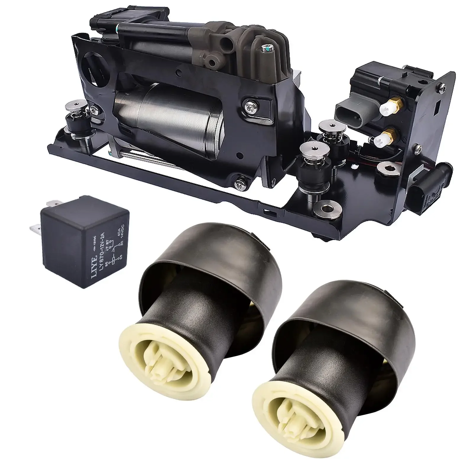 AP03 37206789450   Nowa pompa sprężarki zawieszenia pneumatycznego + 2 × sprężyna powietrzna do BMW serii 5 7 F07 GT F11 F01 F02 F03 F04 2009-2018