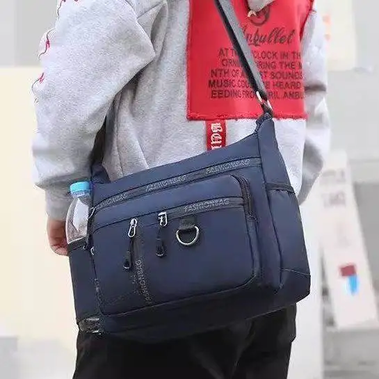 Men's Large Capacity Slant Crossbody Bag Single Shoulder Wear Resistant Multi Pocket Repair Tool Bag Business Crossbody Bag C...