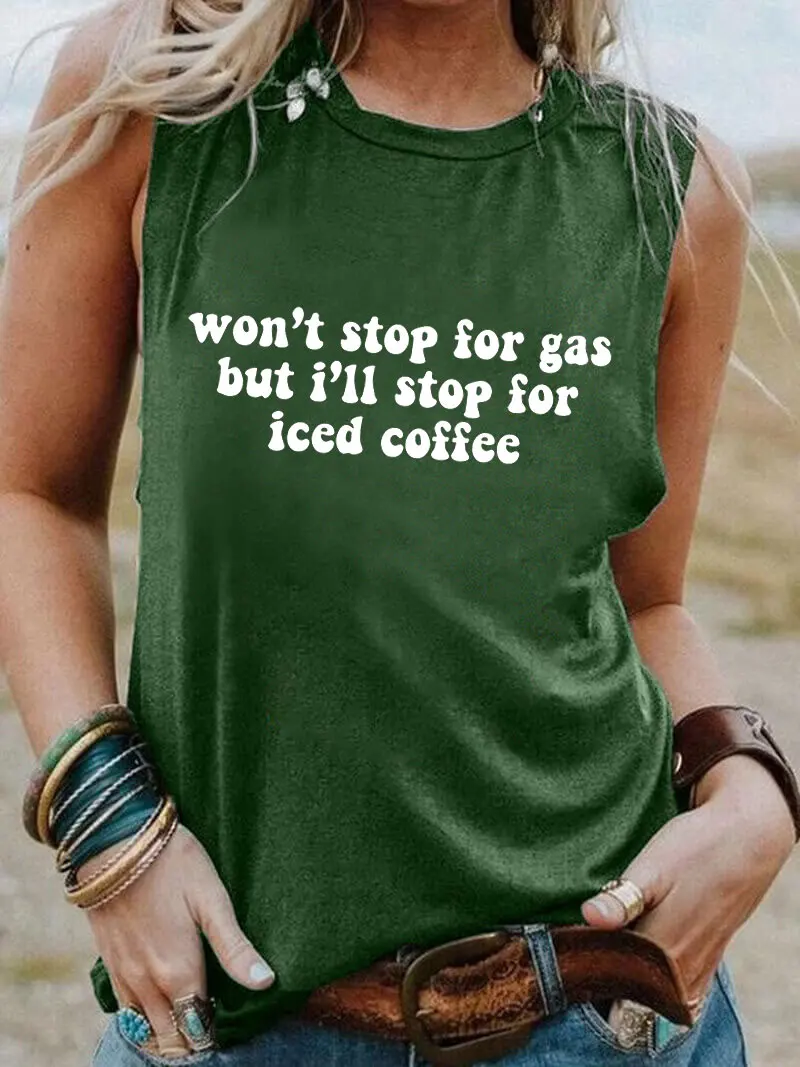 وقف ل القهوة Iced جديد وصول المرأة أكمام التي شيرت Top Top للجنسين مضحك الصيف رداء علوي غير رسمي أكمام عشاق القهوة المحملة #6