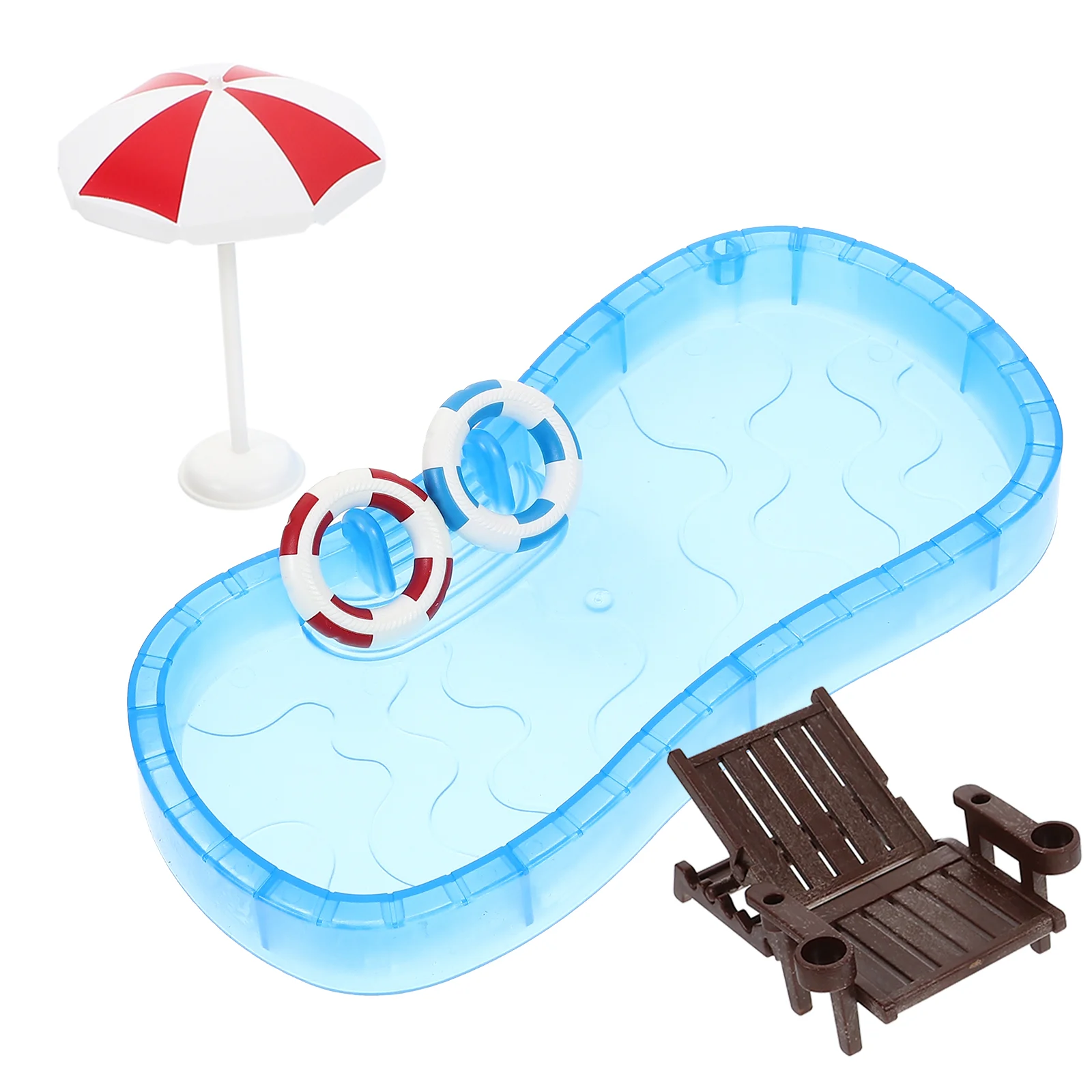 Dollhouse Miniature Sun Umbrella Swimming Pool Model Home Accessories Outdoor Toys