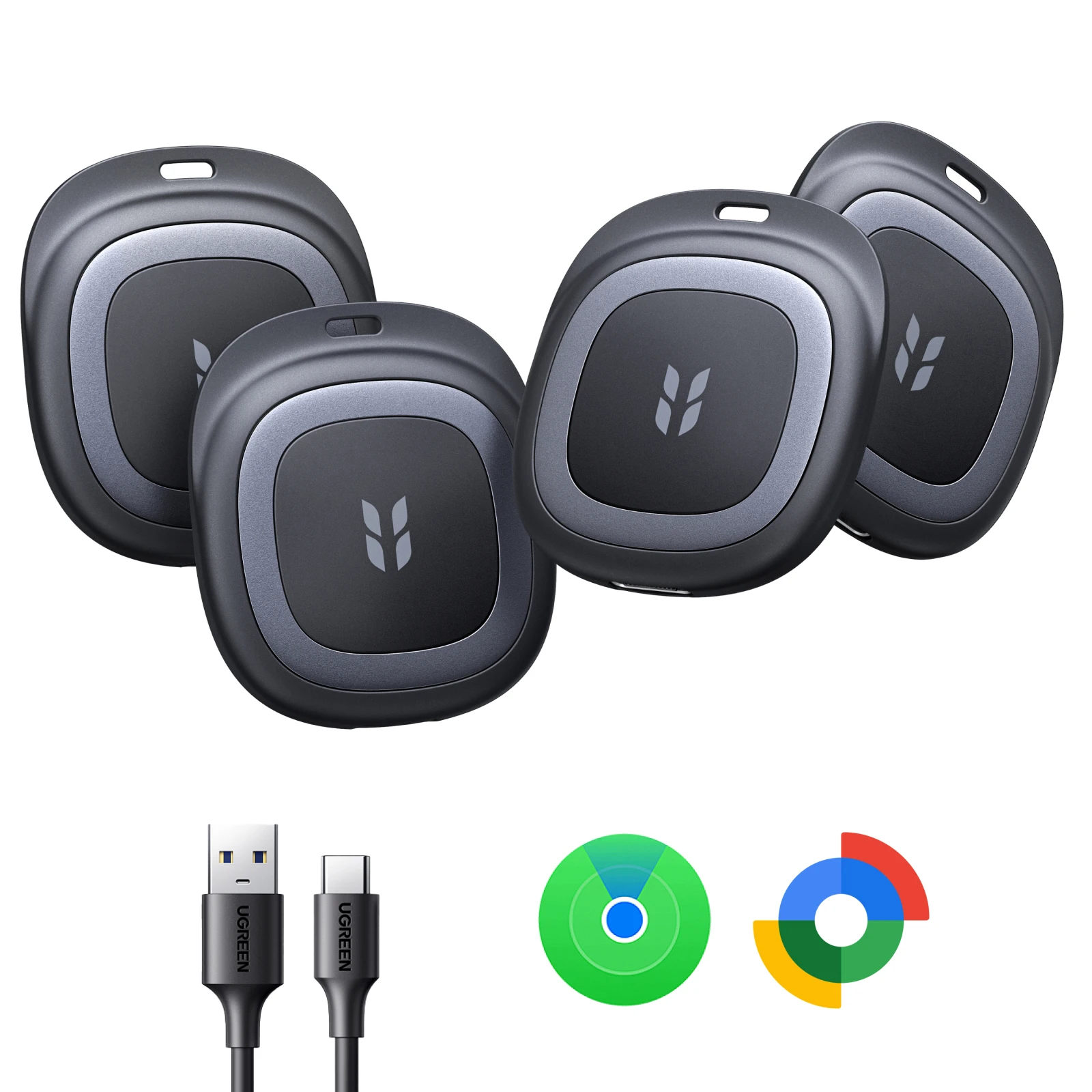 UGREEN Smart Item Tracker współpracuje z Apple Find My i Google Find Hub, lokalizator Bluetooth dla iOS i Android, ładowanie przez USB-C, tag zapobiegający zgubieniu. (iOS and Android) — Zdjęcie 2 z 2