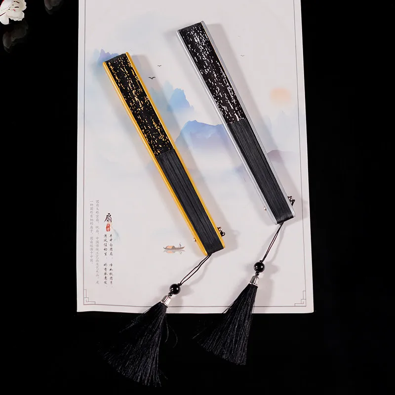 New Chinese Folding Fan Sprinkle Gold Essential Photography Dance Show Fan Exclusive Versatile Portable Ancient Style Hand Fan