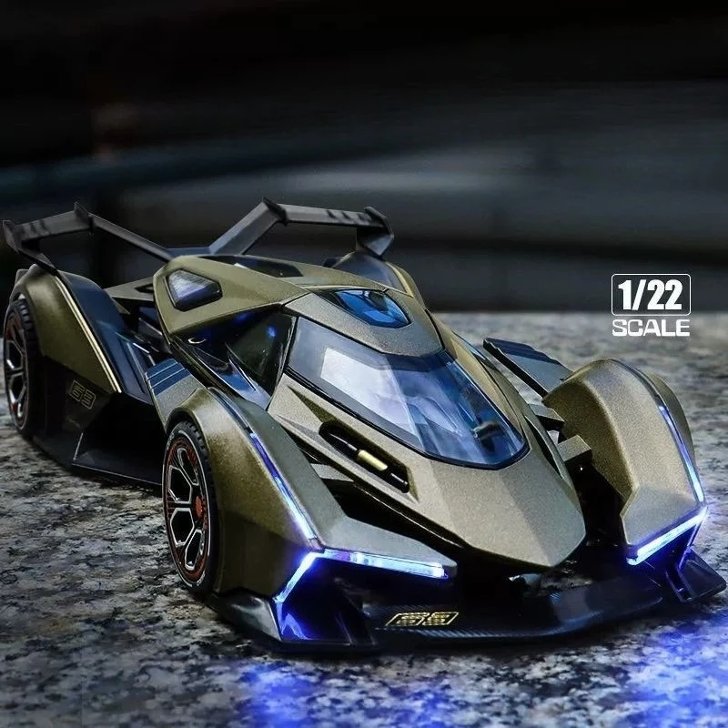 

1:22 V12 GT Super Car Model Sound and Light Pullback Toys Vehicles Diecast Kid Boy Gift Metal Voiture Miniature