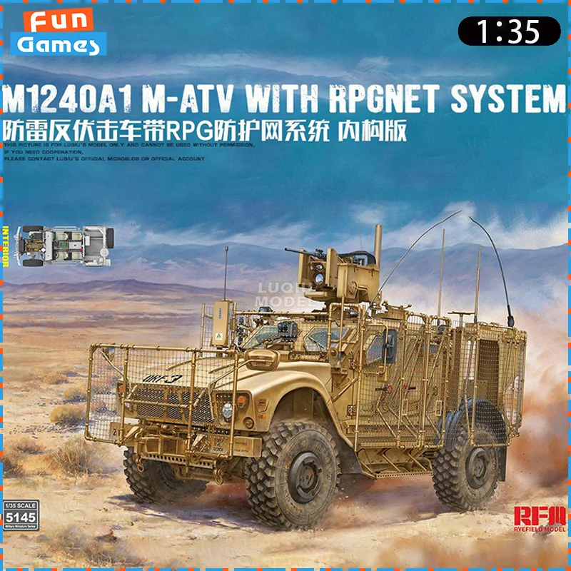 

New 1/35 RYEFIELD MODEL Assemble Car M1240A1 MATV With Rpgnet System Car Assembly Model RM5145 Uncolored Ornament Custom ToyGift