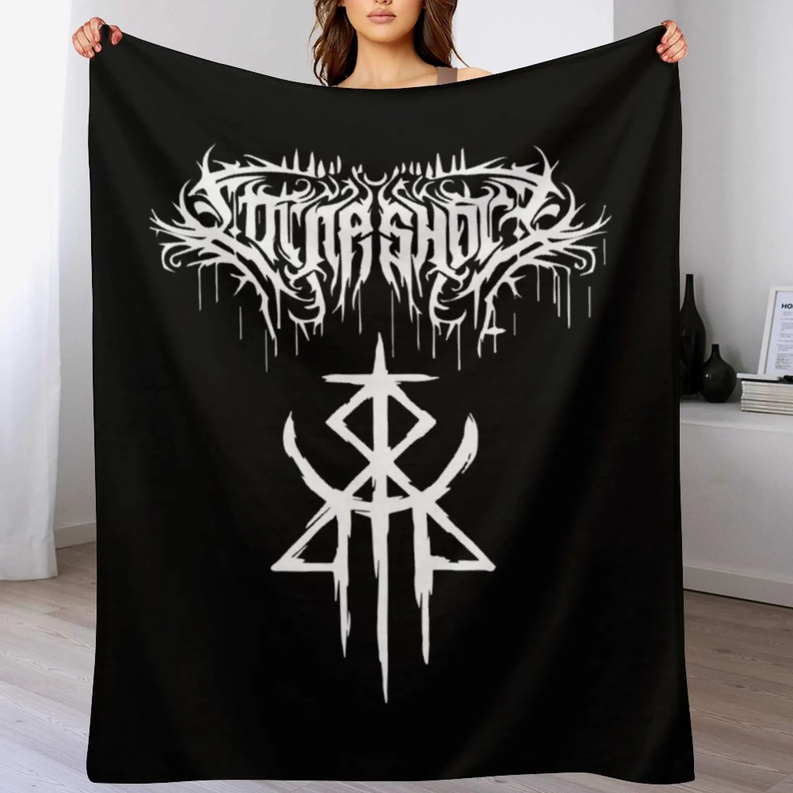 

Lorna Shore Merch Lorna Shore Logo - Immortal Logo Throw Blanket Soft Soft Plaid Vintage Weighted Blankets