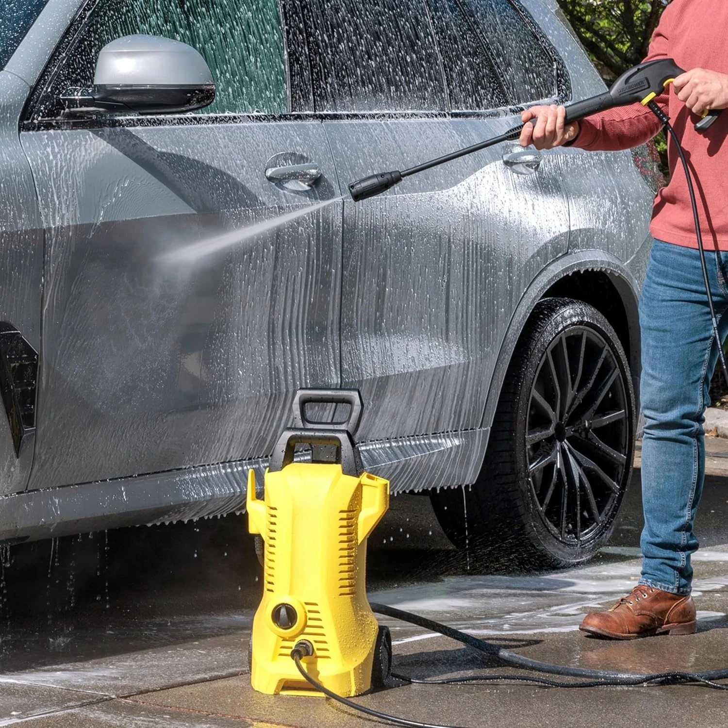 غسالة الضغط، 2000 رطل لكل بوصة مربعة كحد أقصى، خرطوم 25 قدم، 2 فوهة