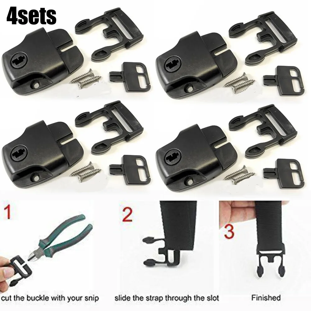 4 Set Spa Hot Tub Cover Broken Latch Repair Kit Clip Lock With Key And Hardware Replaces Missing Broken Cover Latches