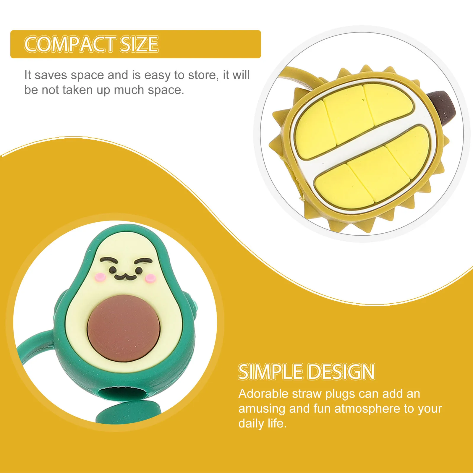 

5 Pcs Silicone Straw Lid End Decorations Cover Cap Covers Metal Silica Gel Plug Cute Caps Dust-proof