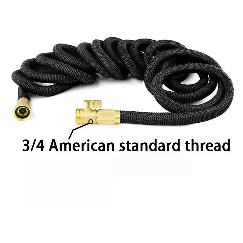 Gardening Expandable Water Pipe 25/100FT, High-Pressure Foam Gun, 3/4 American Adapter, Used For Garden Cleaning And Watering