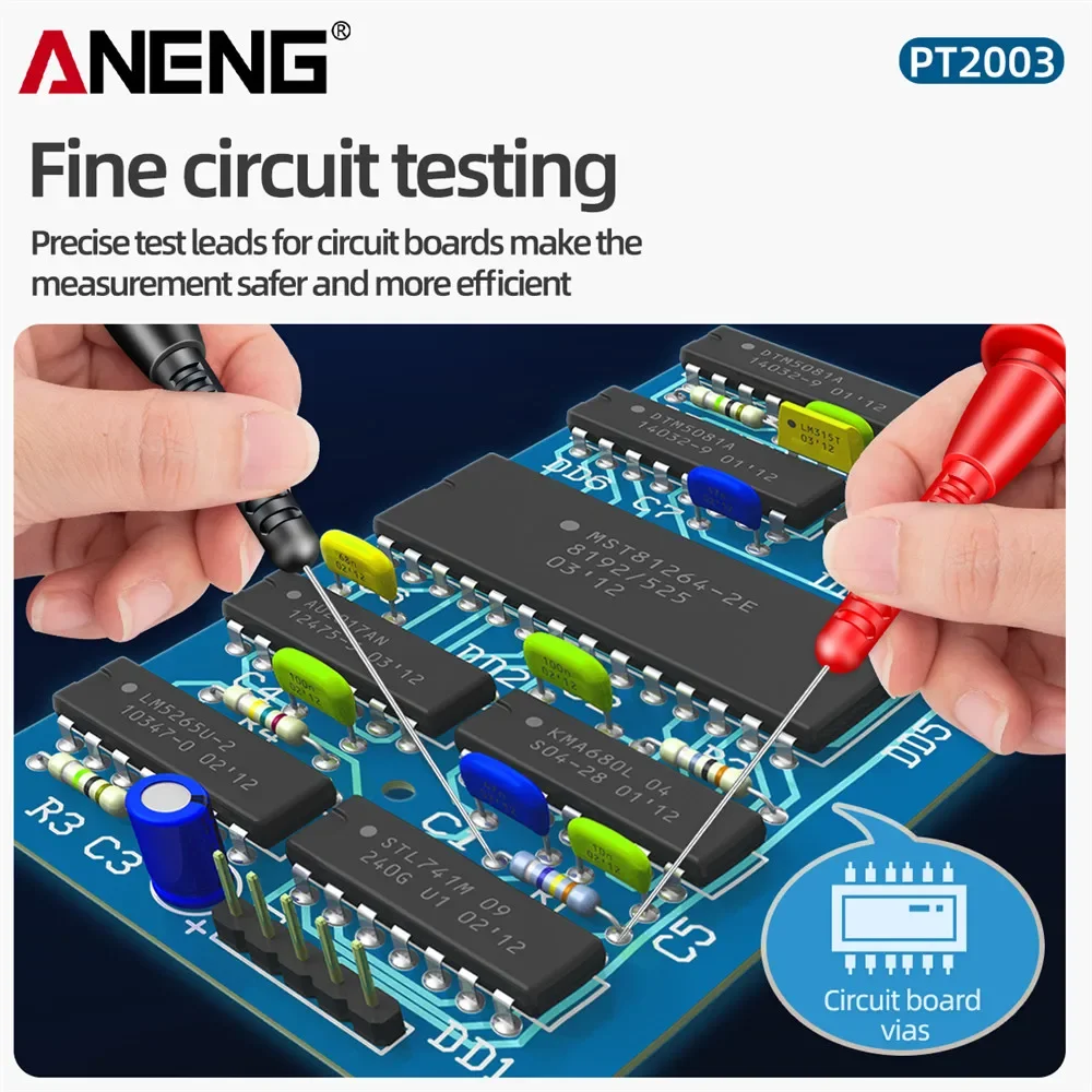 ANENG PT2003 1 Paar Universal-Multimeter-Prüfspitze, Messleitung, Verlängerung, Piercing, Nadelspitze, Sonde, abnehmbares Zubehör