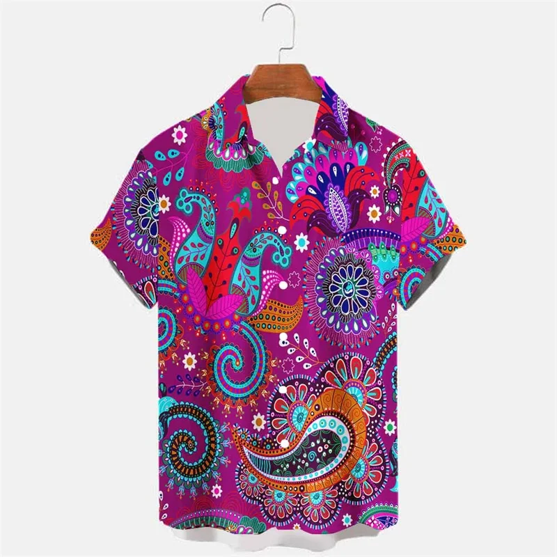 New Harajuku 3D Printed Persia And India Paisley Pattern Shirts Men Hinduism Spiritual Totem Graphic Shirts Blouses Tops Clothes