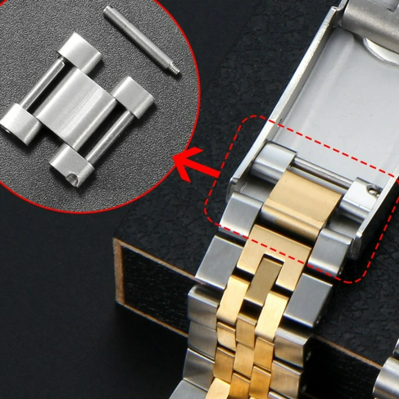 For Rolex Cosmograph Daytona GMT‑Master Yacht‑Master Datejust Series Short Stainless Steel Watchband Buckle End Links 9x16mm