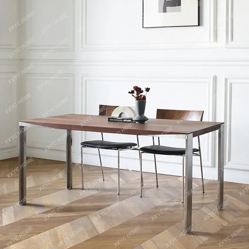 XX all solid wood dining table Rectangle modern simple dining table Black walnut  restaurant table