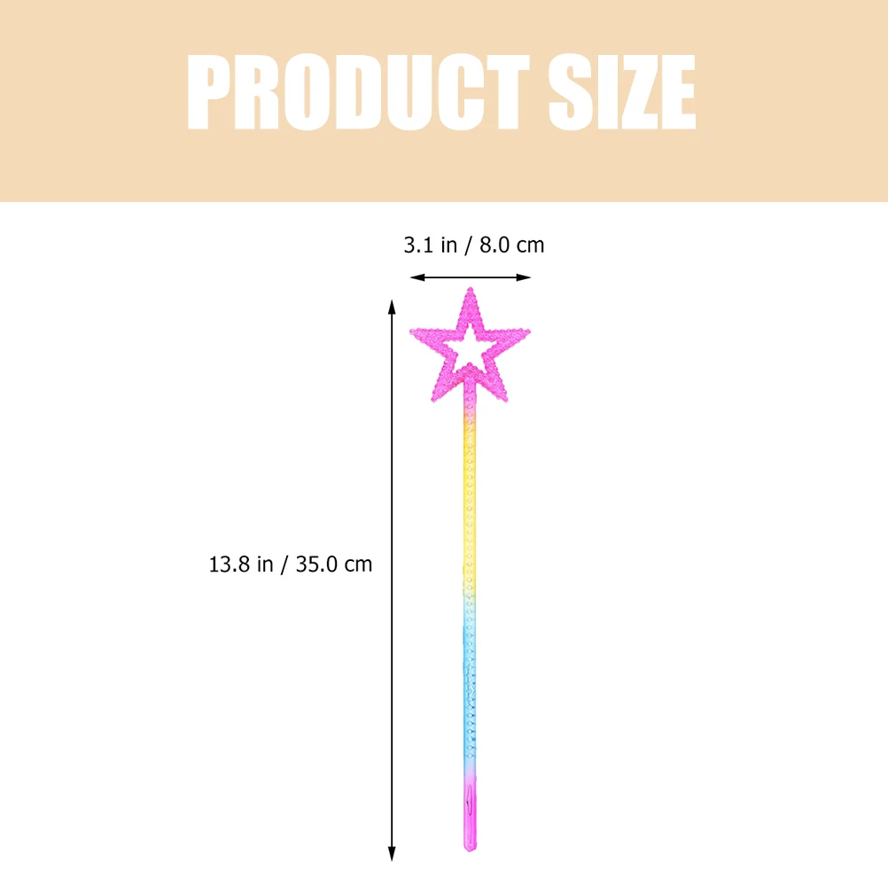 

8pcs Star Shape Fairy Wands Kids Party Handheld Sticks Bright Colorful Novelty For Halloween Christmas Cosplay Play
