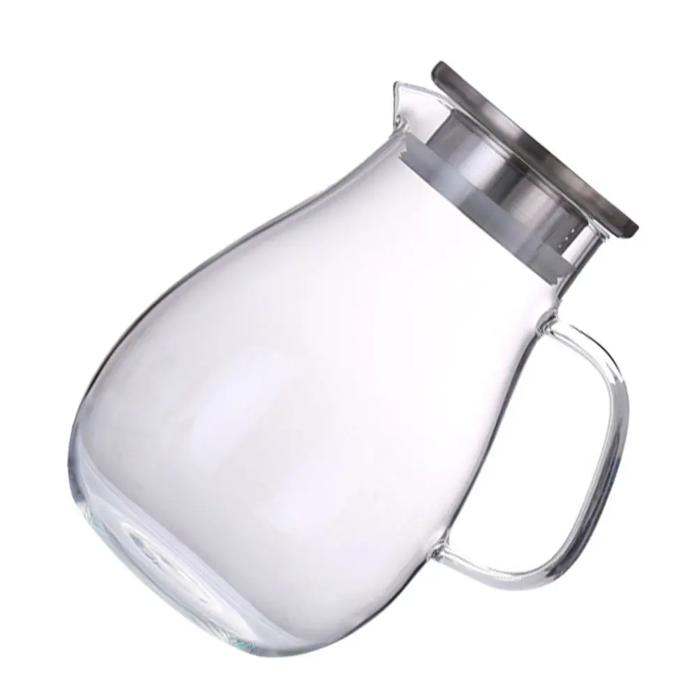 

1Pcs Cold Water Kettle Large Capacity Glass Household Multipurpose Beverage Container Storage Pot for Juice Tea