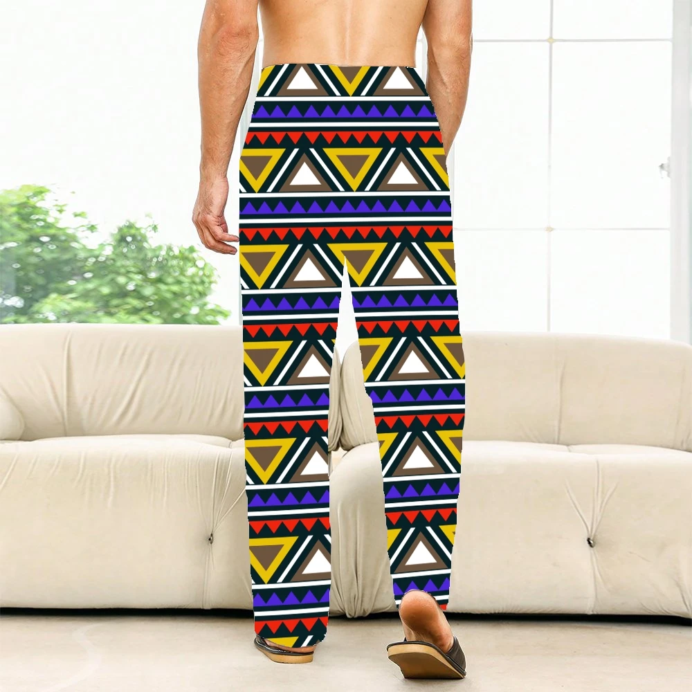 African Style Pattern Pajama Pants Mens Womens Lounge Pants Super Soft Unisex Sleep Pajama Bottoms with Pockets Drawstring