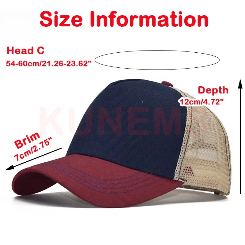 KUNEMS Custom LOGO Embroidery Mesh Cap Baseball Cap for Men and Women DIY Design Picture Print Hat Quality Trucker Hat Unisex