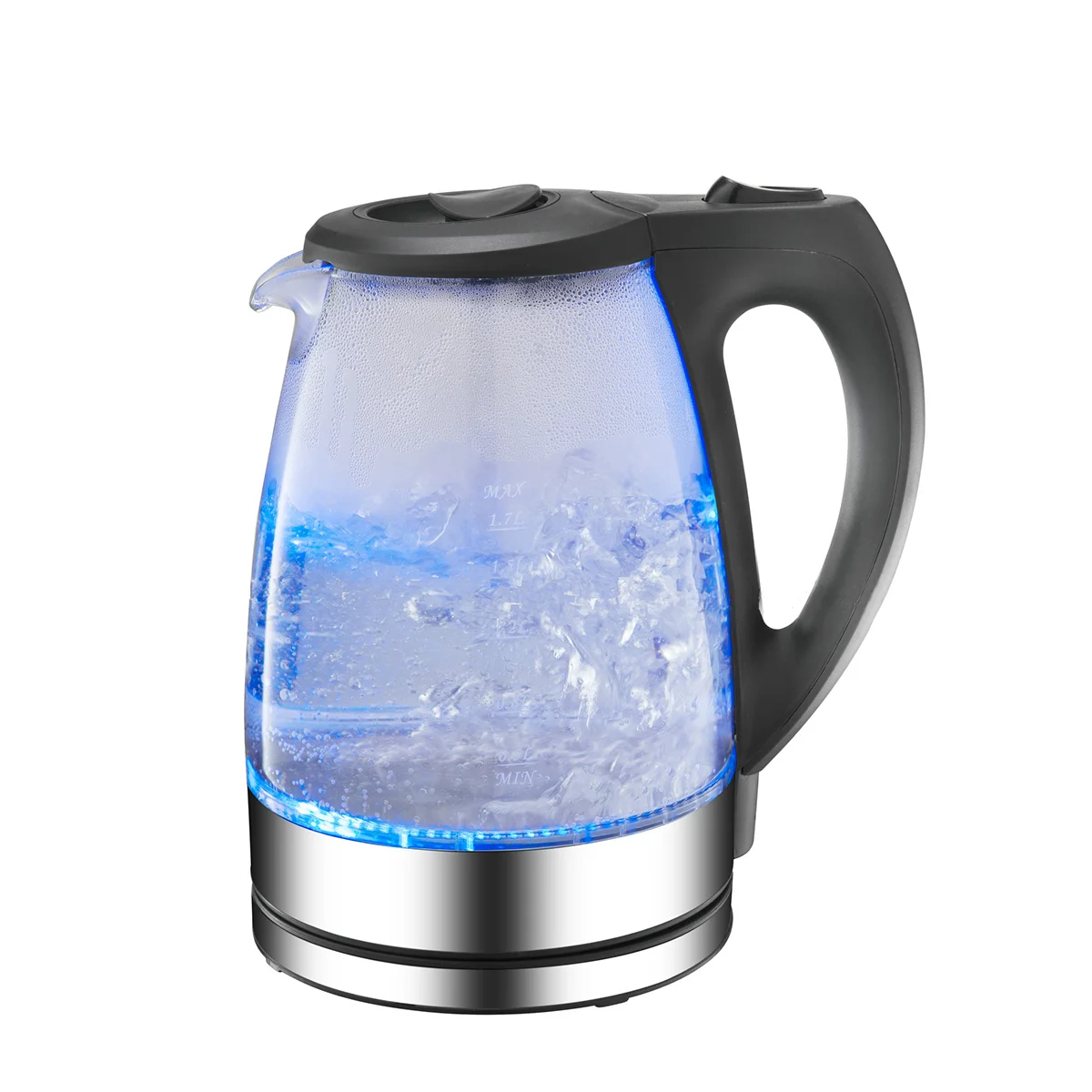 17 Electric Kettle Auto Shut Off LED Illuminating Water Kettle with US Plug (Blue Light) glass water kettle