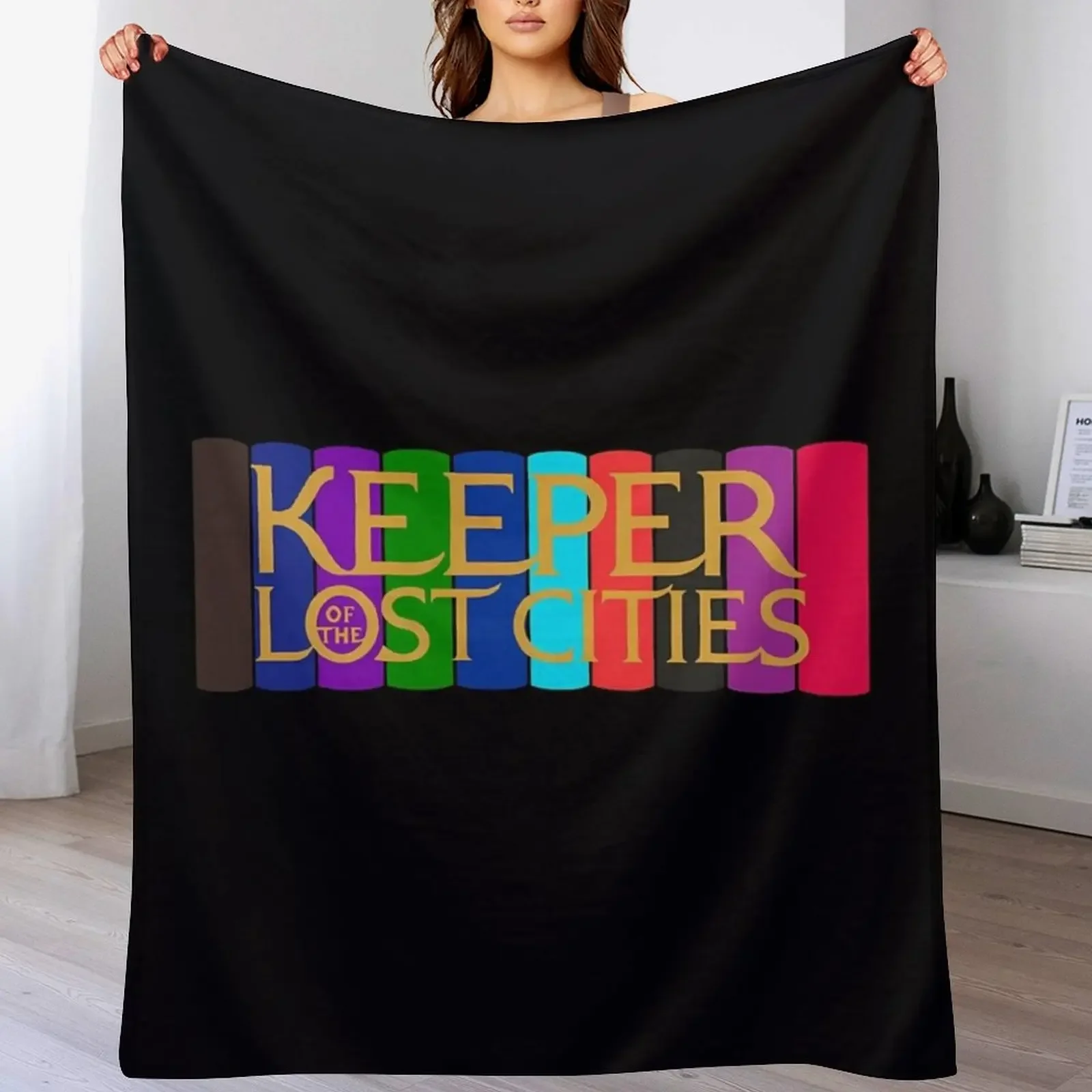 

Keeper of the Lost Cities Bookstack Throw Blanket Stain Resistant Cozy Warm Blanket