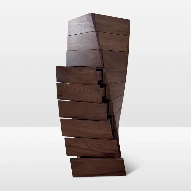 

North American black walnut chest cabinet, living room log storage locker
