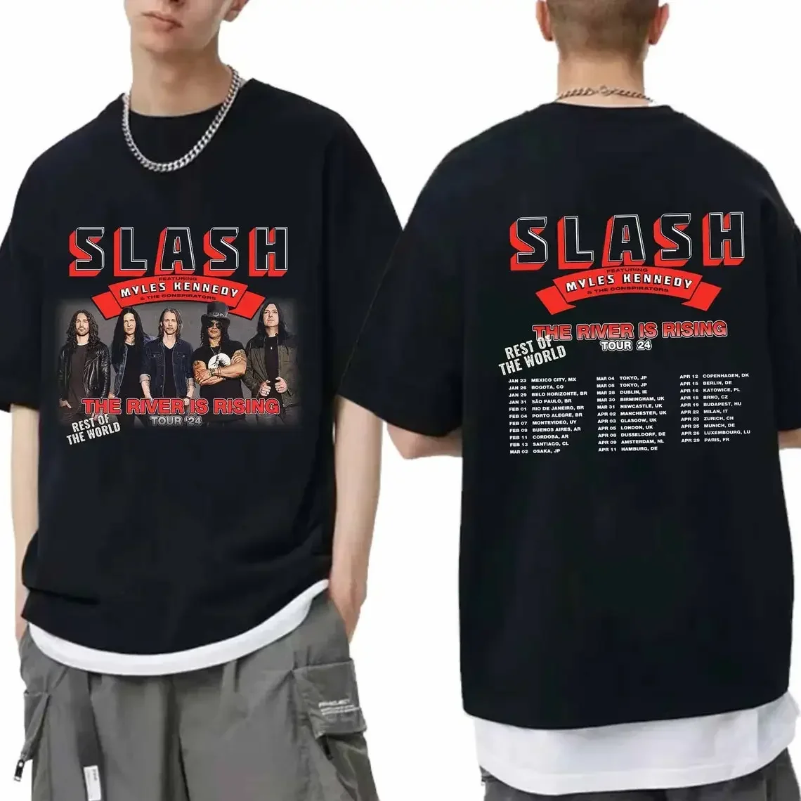 Slash The River Is Rising Shirt Rest Of The World Tour 24  Fan Slash 2024 Concert  The River Is Rising Tee