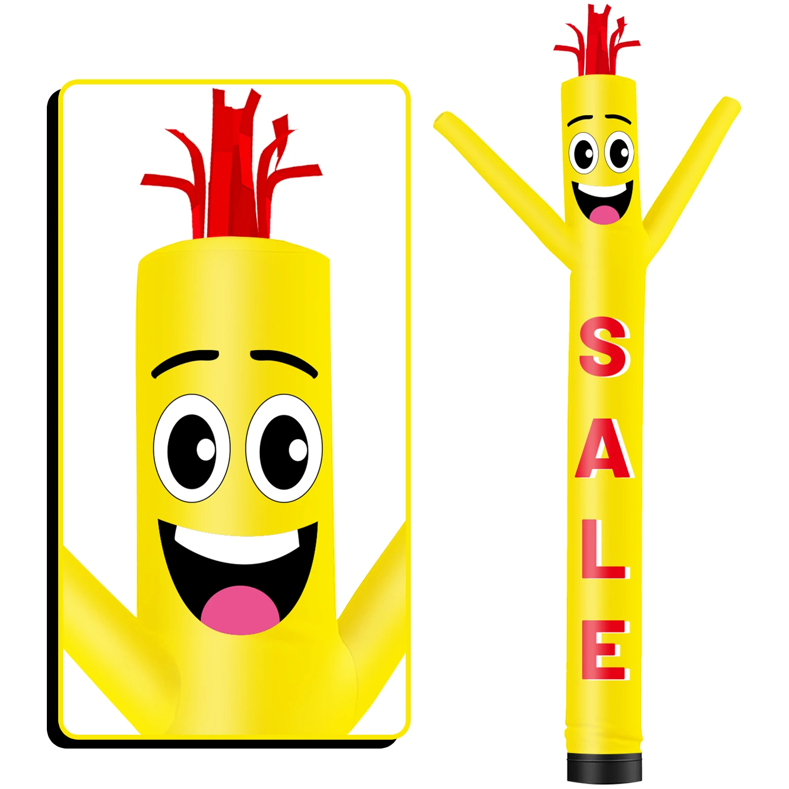 

6/10/15/20FT Tall Inflatable Yellow Sale Dancing Guy for Outdoor Decoration Advertising(Blower Not Included)