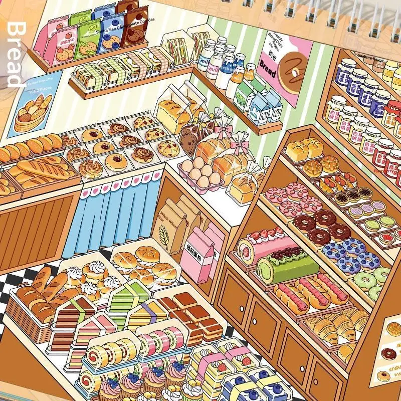 Miniature Scene Sticker Book With 31 Pages 10 Themes And 20 Sticker Sheets Perfect For Kids DIY Craft Leisure Time