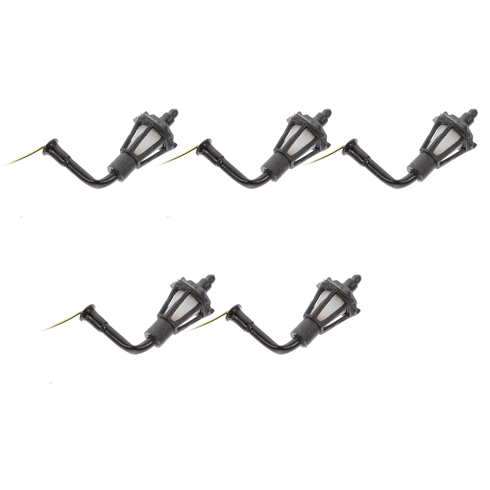 

5Pcs European Style Mini Wall Lamps Sand Table Light Yard Garden Ornament Miniature Decorative Artificial Simulation Lamp