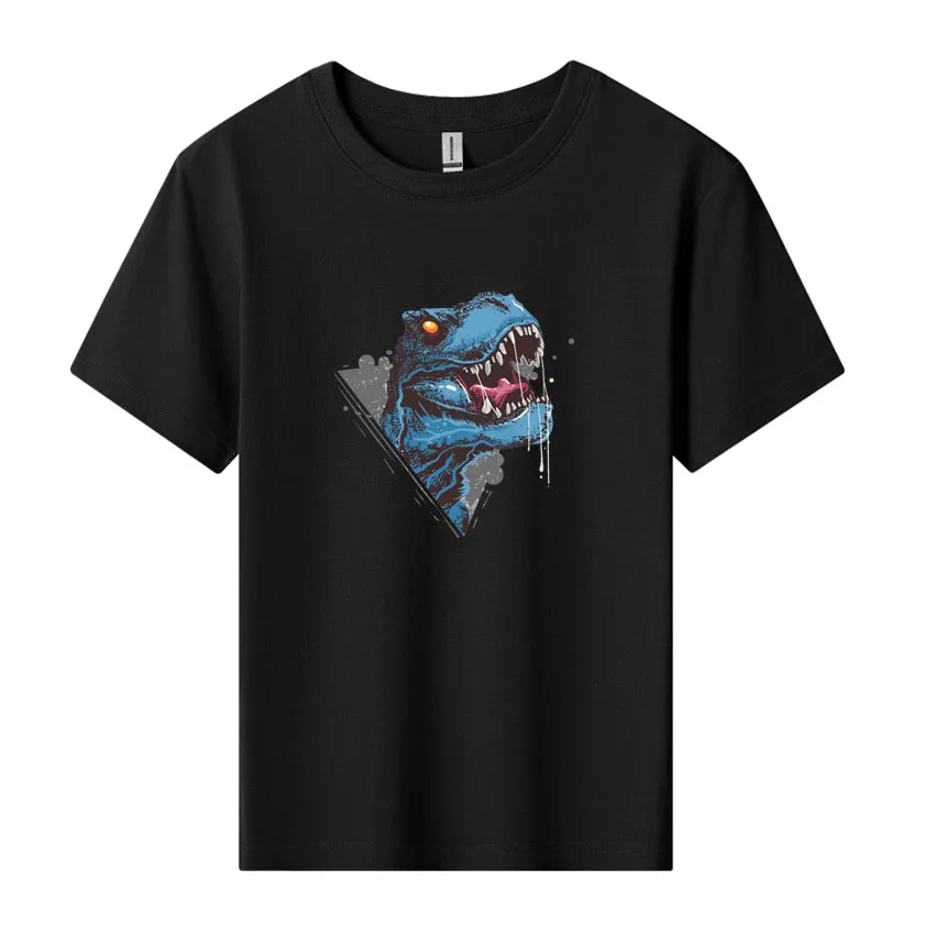 Summer Cotton T Shirt Boy Girl Children's Tee Shirt Dinosaur Printed Kid Clothes Cartoon 2-8 Years Tops Gift Add Your Design