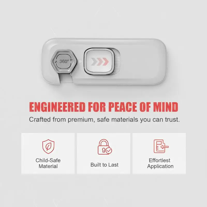Baby Safety Lock No Drill Strong Adhesive 360 Degree Rotation Design For Cabinets Drawers Wardrobes Child Safety Protection