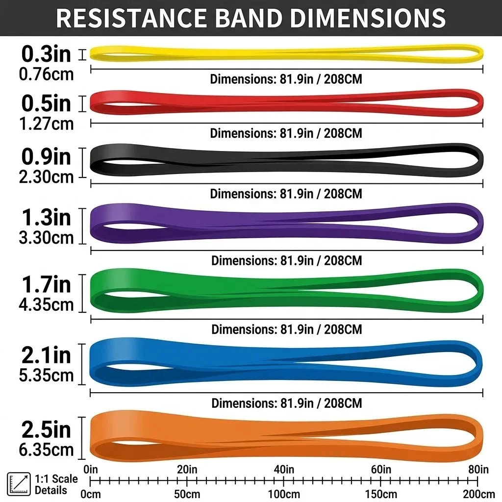 Heavy Duty Latex Pull Up Assist Band Elastic Resistance Bands Strength Training Pilates Home Gym Physical Therapy Workout Sports